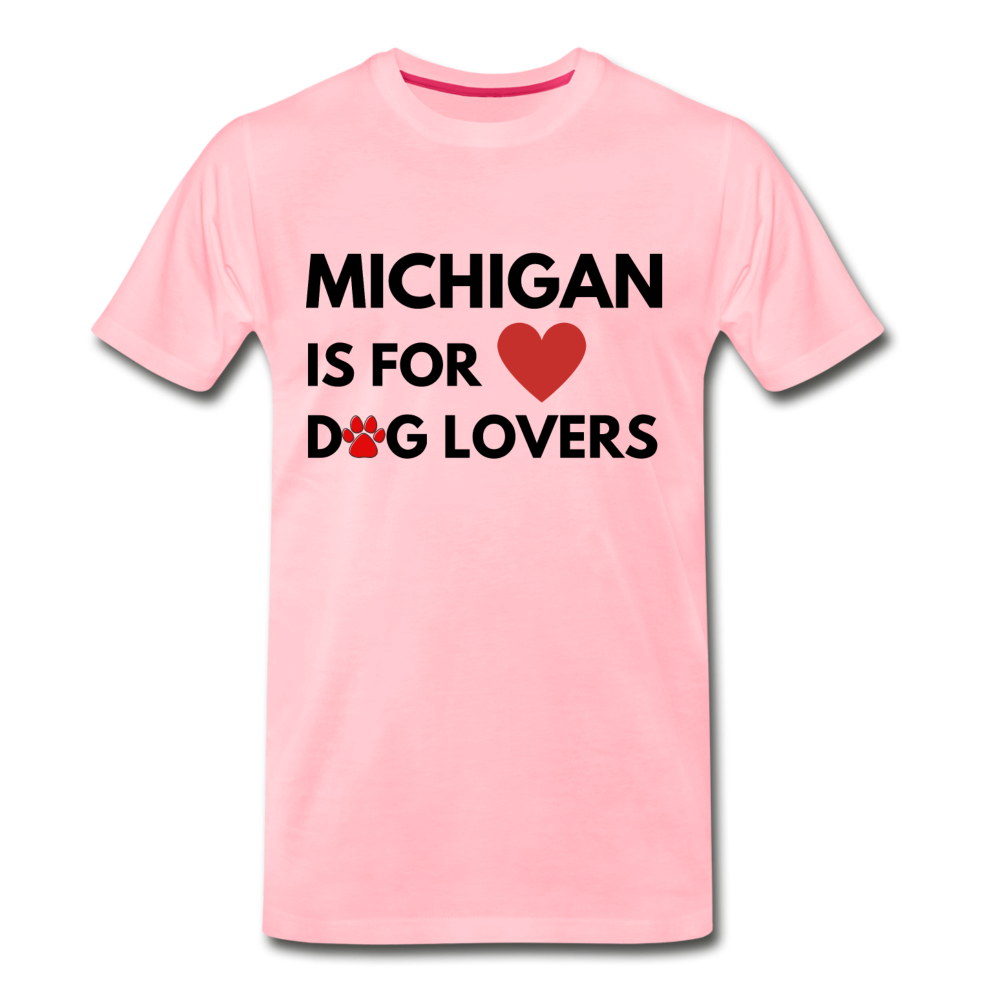 Michigan is for dog lovers" Men's Premium T-Shirt - pink