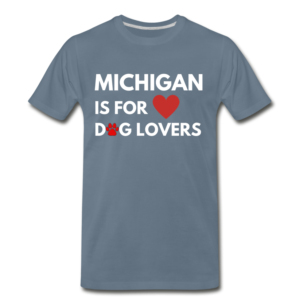 "Michigan is for lovers" Men's Premium T-Shirt - steel blue