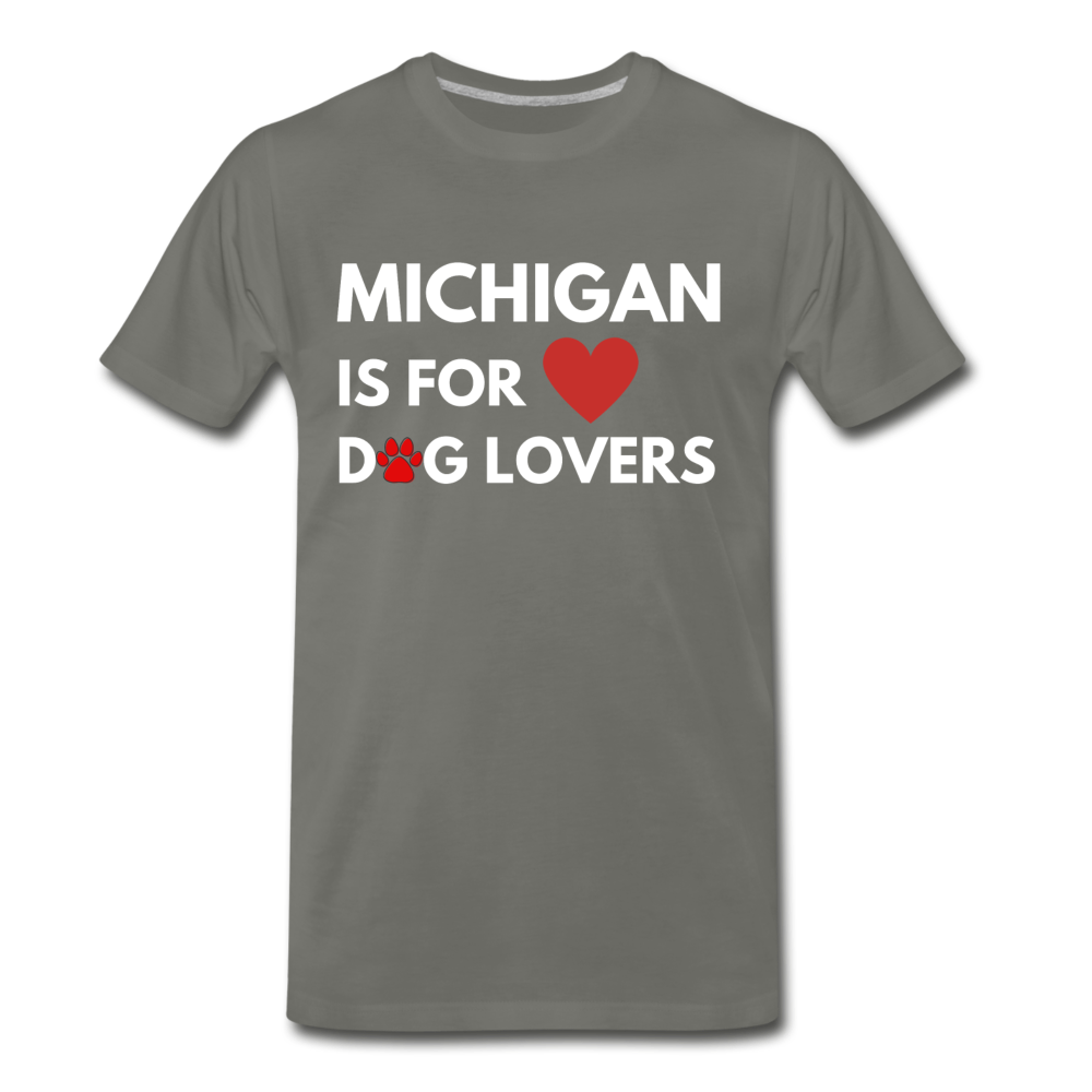 "Michigan is for lovers" Men's Premium T-Shirt - asphalt gray