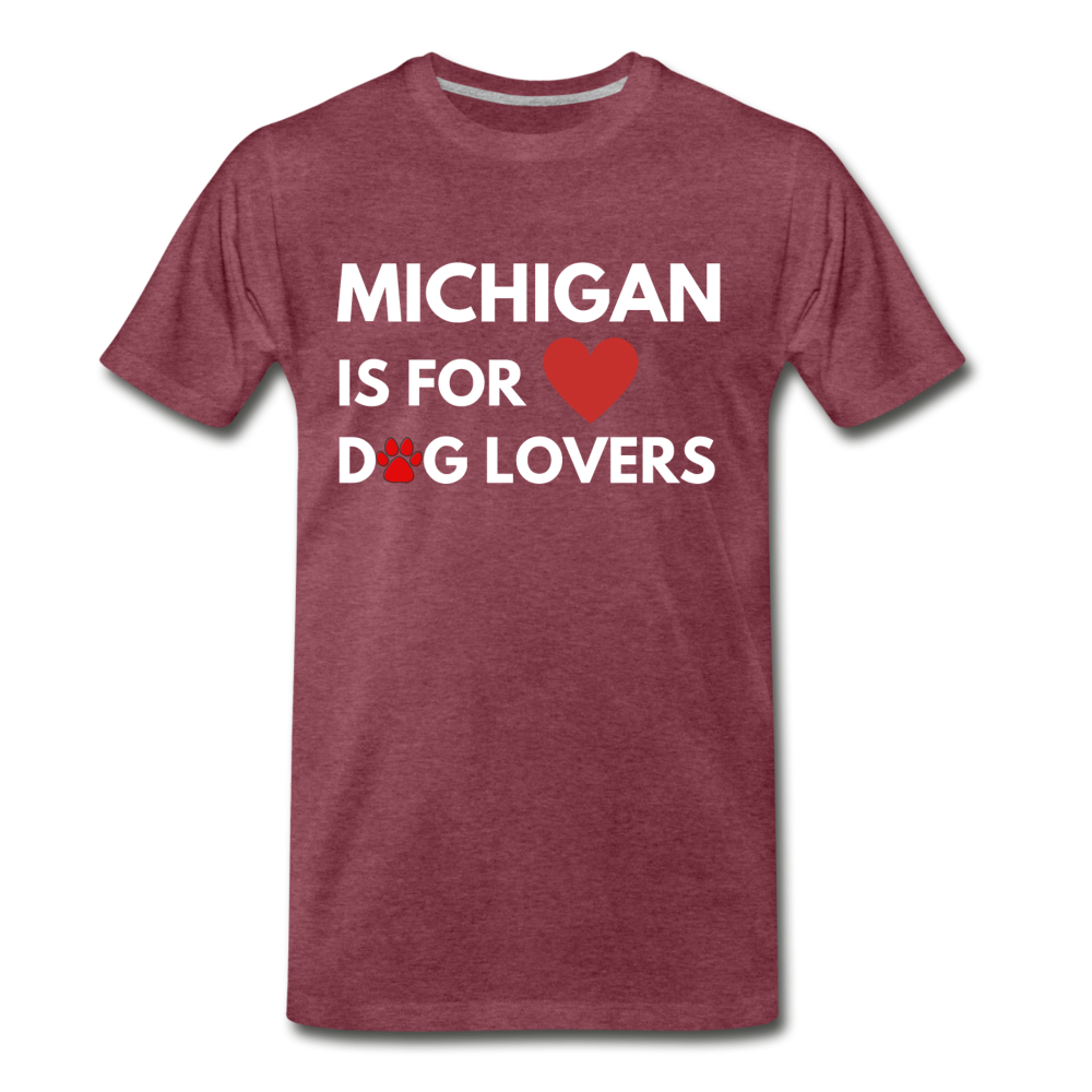 "Michigan is for lovers" Men's Premium T-Shirt - heather burgundy