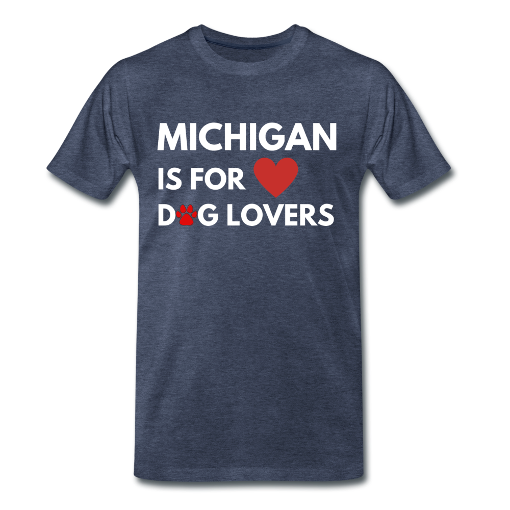 "Michigan is for lovers" Men's Premium T-Shirt - heather blue