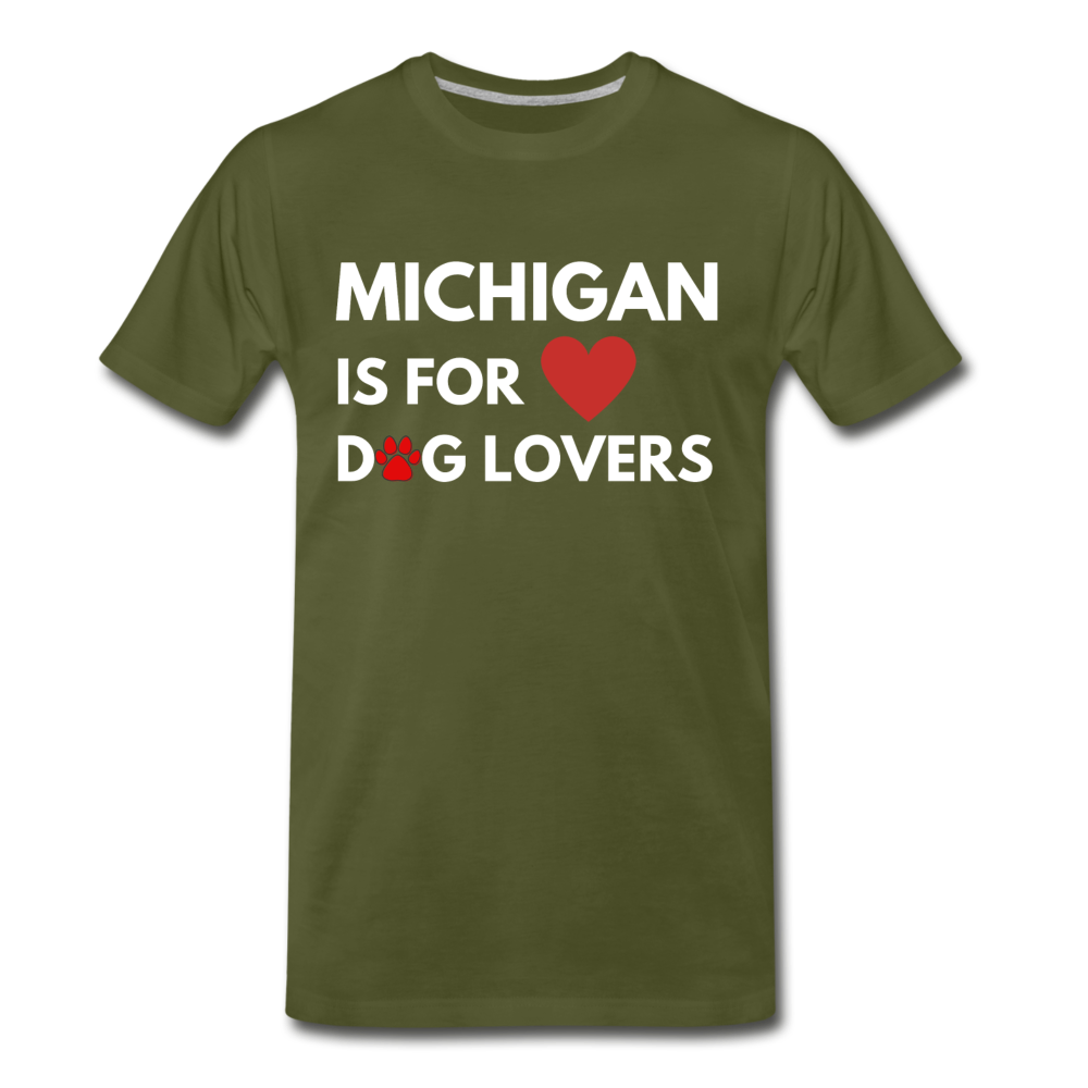 "Michigan is for lovers" Men's Premium T-Shirt - olive green