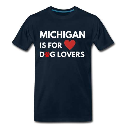 "Michigan is for lovers" Men's Premium T-Shirt - deep navy