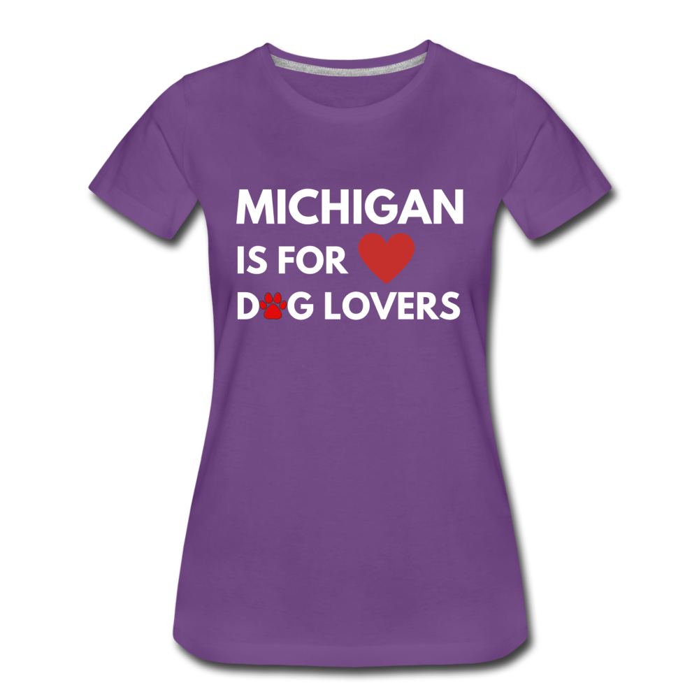 "Michigan is for dog lovers" Women’s Premium T-Shirt - purple