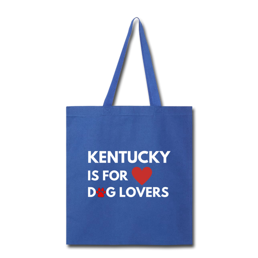 "Kentucky is for dog lovers" Tote Bag - royal blue