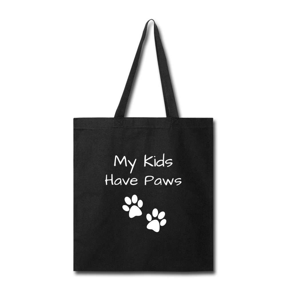 "My Kids Have Paws" Tote - black