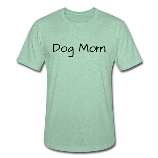 "Dog Mom" Unisex Heather Prism T-Shirt - heather prism mint