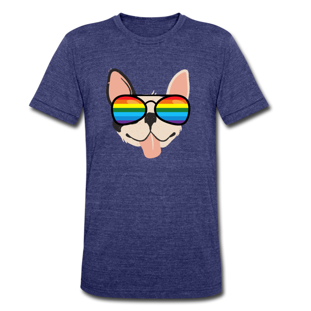 "Barking for Pride" Tri-Blend T-Shirt - heather indigo