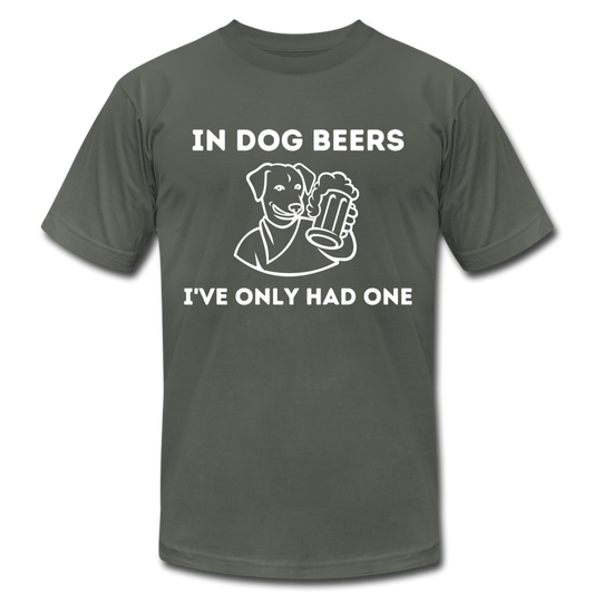 "Dog Beers" Unisex Jersey T-Shirt - asphalt