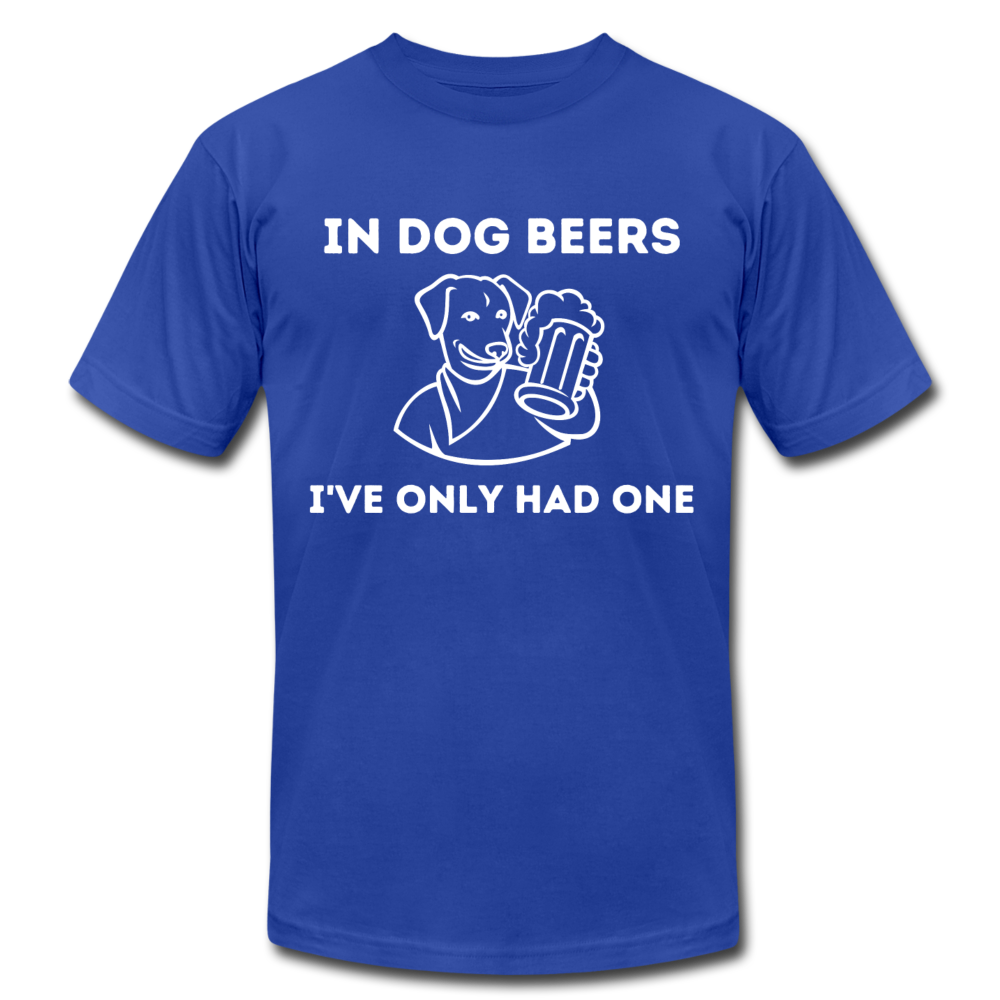 "Dog Beers" Unisex Jersey T-Shirt - royal blue