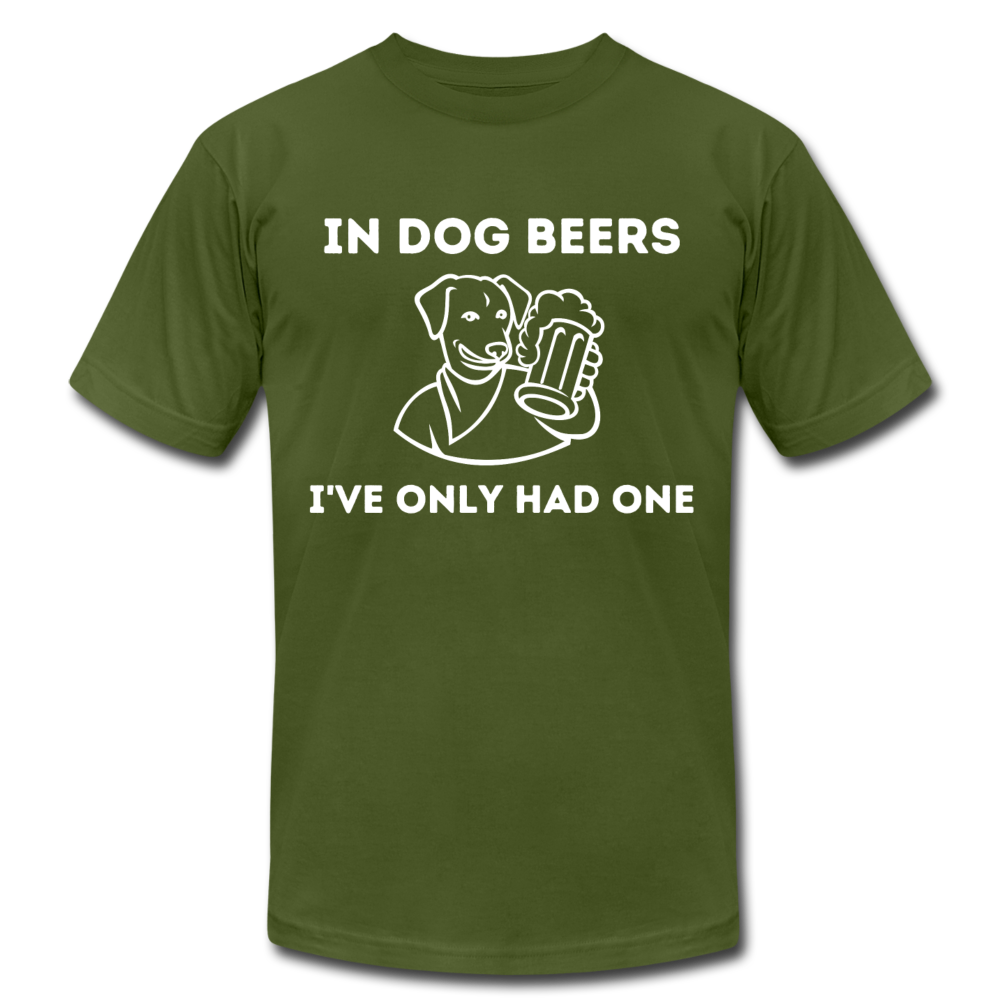 "Dog Beers" Unisex Jersey T-Shirt - olive