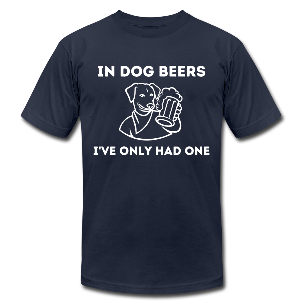 "Dog Beers" Unisex Jersey T-Shirt - navy