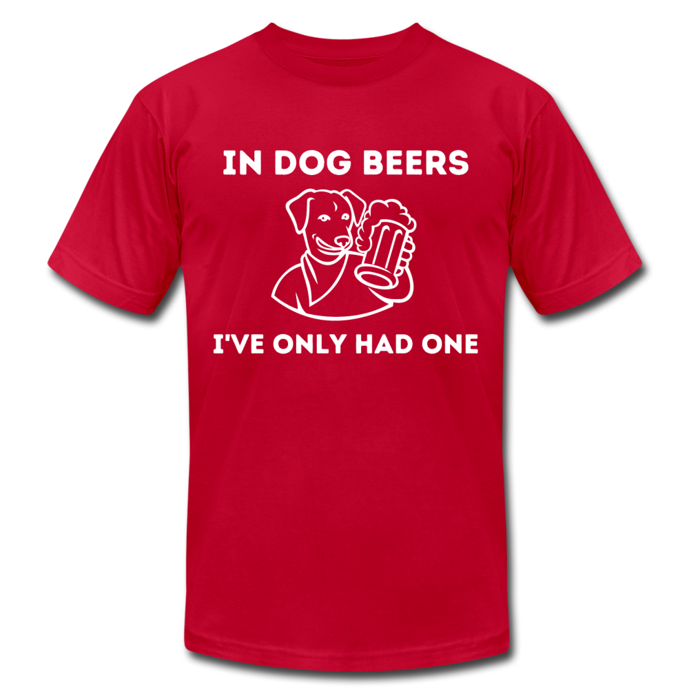 "Dog Beers" Unisex Jersey T-Shirt - red
