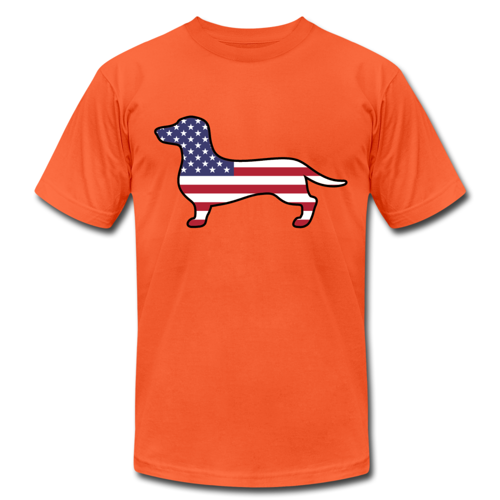 "Patriotic Dachshund" Unisex Jersey T-Shirt - orange