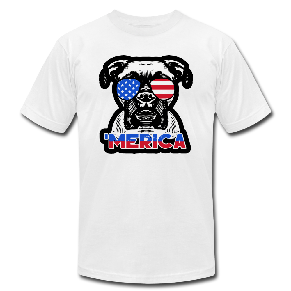 "'Merica Boxer" Unisex Jersey T-Shirt - white