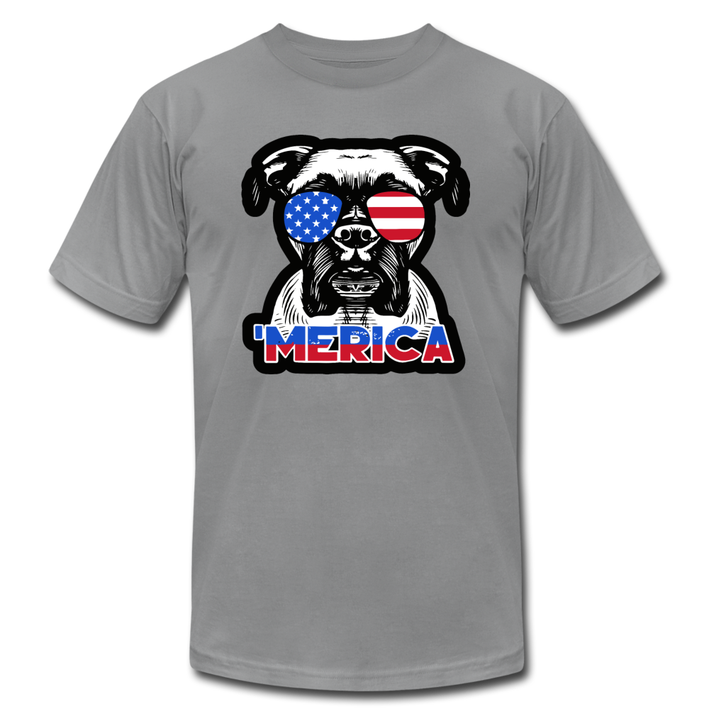 "'Merica Boxer" Unisex Jersey T-Shirt - slate