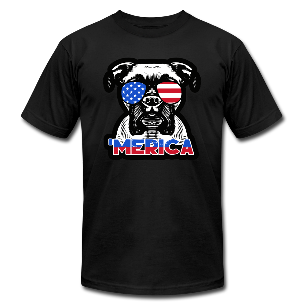 "'Merica Boxer" Unisex Jersey T-Shirt - black