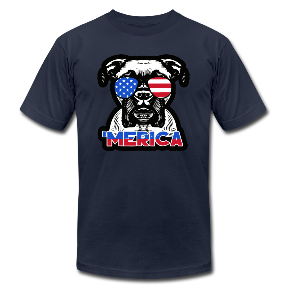 "'Merica Boxer" Unisex Jersey T-Shirt - navy