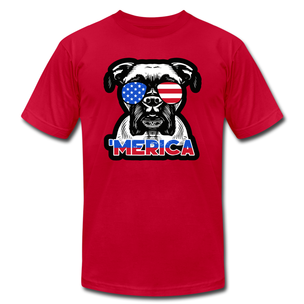 "'Merica Boxer" Unisex Jersey T-Shirt - red