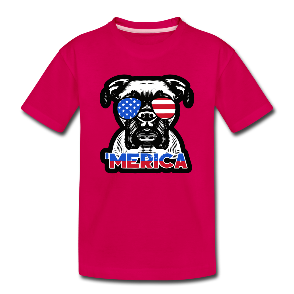 "'Merica" Kids' Premium T-Shirt - dark pink