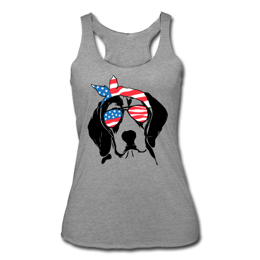 "USA Beagle" Women’s Tri-Blend Racerback Tank - heather gray