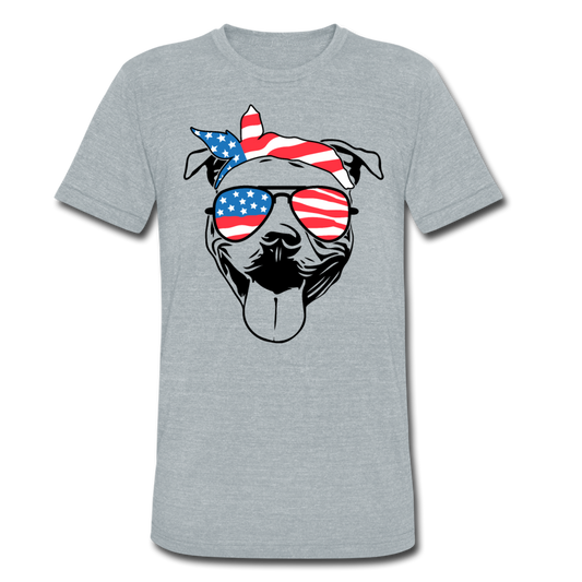 "USA Pit Bull" Unisex Tri-Blend T-Shirt - heather gray