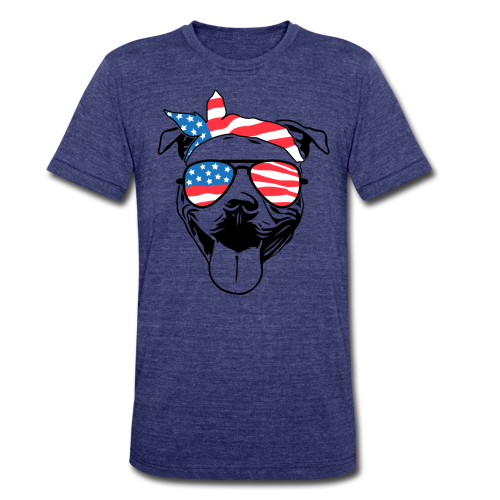 "USA Pit Bull" Unisex Tri-Blend T-Shirt - heather indigo