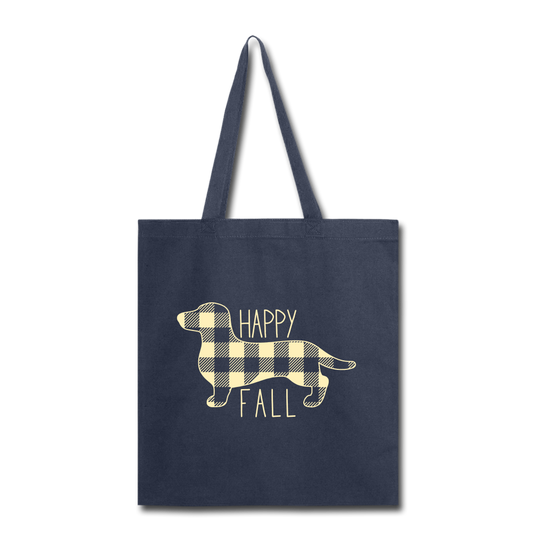 "Happy Fall" Tote Bag - navy