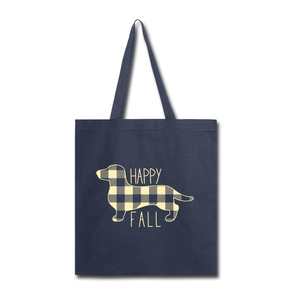 "Happy Fall" Tote Bag - navy