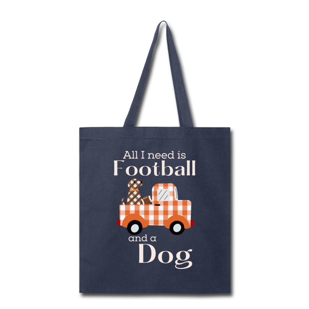 "Football Dog" Tote Bag - navy