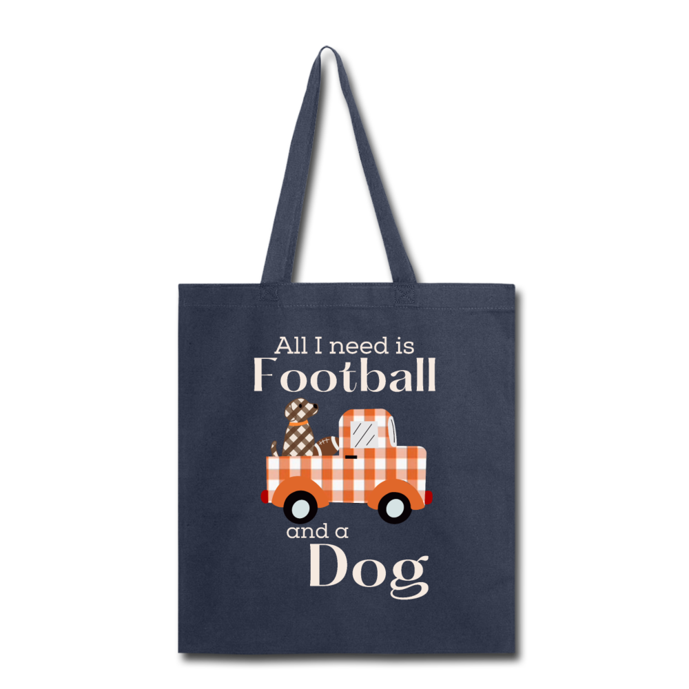 "Football Dog" Tote Bag - navy
