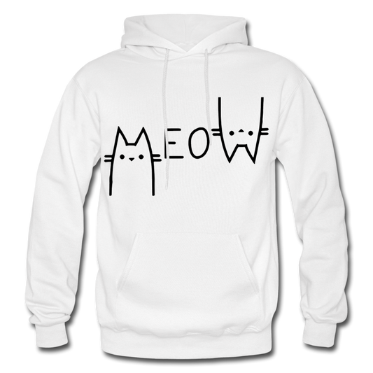 "Meow" Gildan Heavy Blend Adult Hoodie - white
