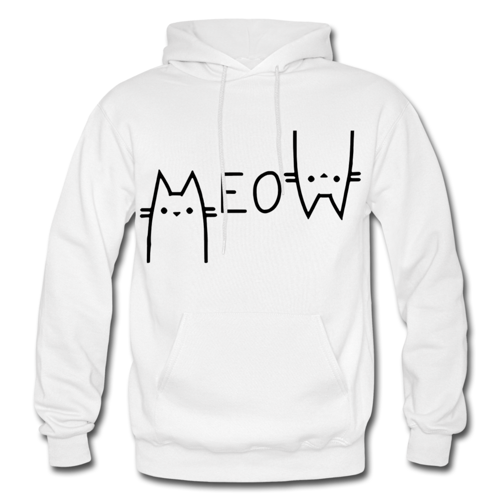 "Meow" Gildan Heavy Blend Adult Hoodie - white