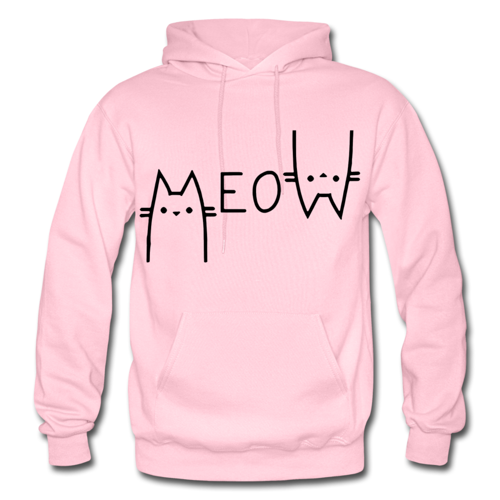 "Meow" Gildan Heavy Blend Adult Hoodie - light pink