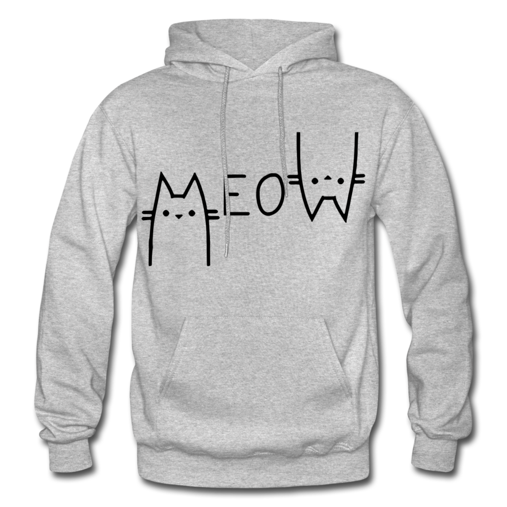 "Meow" Gildan Heavy Blend Adult Hoodie - heather gray