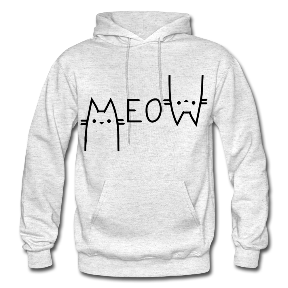 "Meow" Gildan Heavy Blend Adult Hoodie - light heather gray