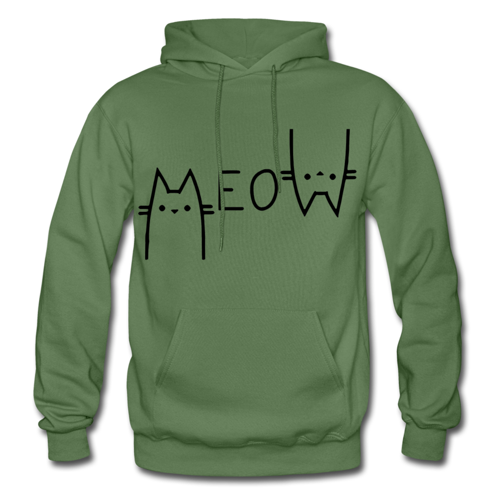 "Meow" Gildan Heavy Blend Adult Hoodie - military green