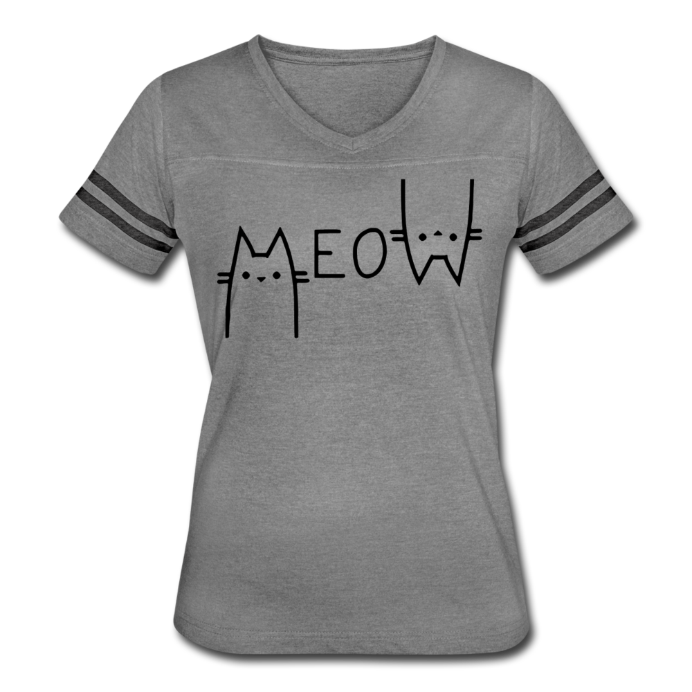 "Meow" Women’s Vintage Sport T-Shirt - heather gray/charcoal