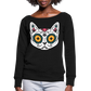 "Kitty de Muertos"  Women's Wideneck Sweatshirt - black