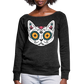 "Kitty de Muertos"  Women's Wideneck Sweatshirt - heather black