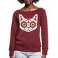 "Kitty de Muertos"  Women's Wideneck Sweatshirt - cardinal triblend