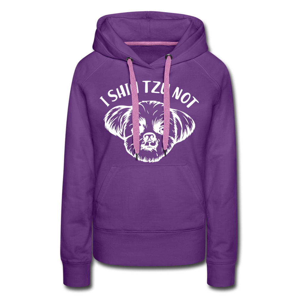 "I Shih Tzu Not" Women’s Premium Hoodie - purple