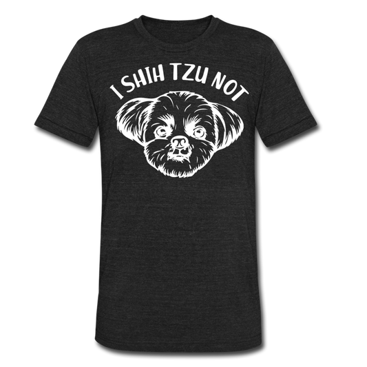 "I Shih Tzu Not" Unisex Tri-Blend T-Shirt - heather black