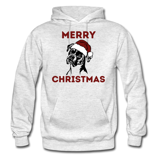 "Merry Christmas Boxer" Gildan Heavy Blend Adult Hoodie - light heather gray