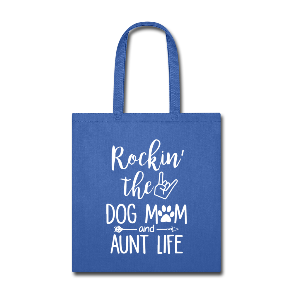 "Dog Mom Aunt Life" Tote Bag - royal blue