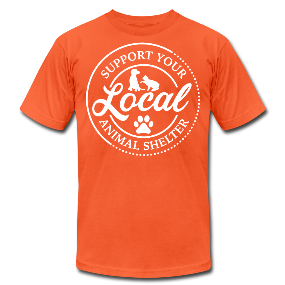 "Support Your Local Shelter" Unisex Jersey T-Shirt by Bella + Canvas - orange