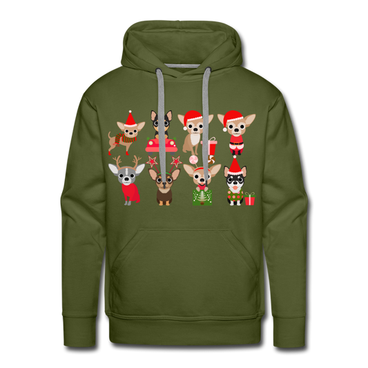 "A Very Chihuahua Christmas" Men’s Premium Hoodie - olive green
