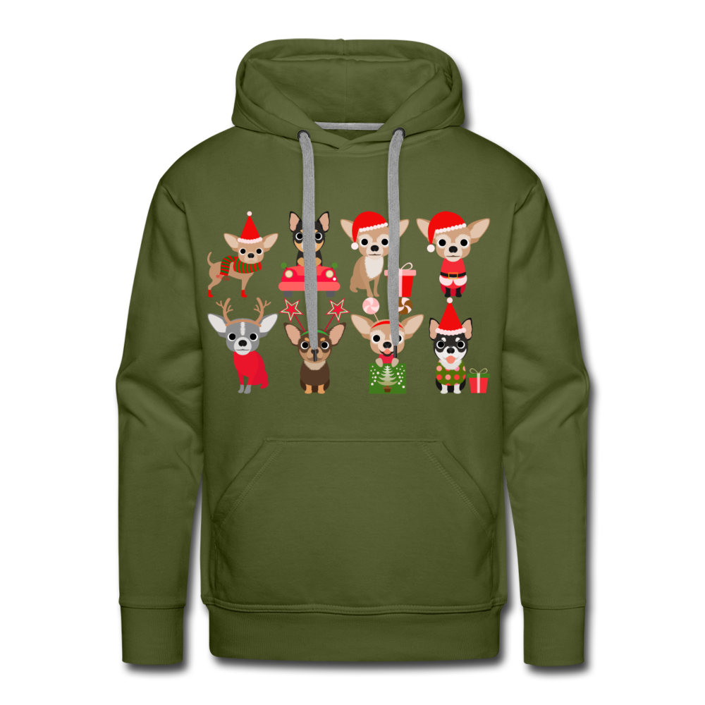 "A Very Chihuahua Christmas" Men’s Premium Hoodie - olive green