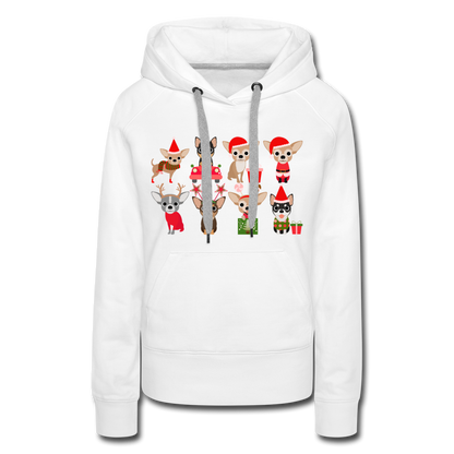 "A Very Chihuahua Christmas" Women’s Premium Hoodie - white