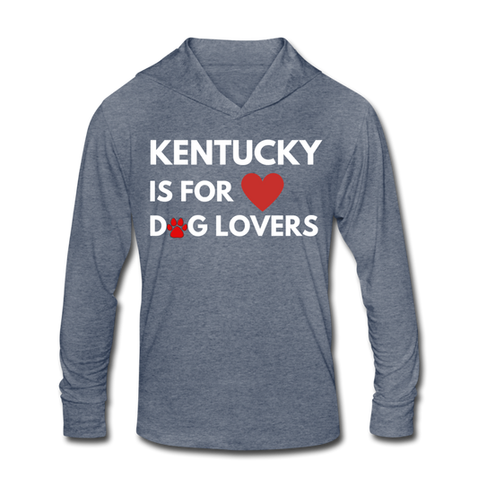 "Kentucky is for dog lovers" Unisex Tri-Blend Hoodie Shirt - heather blue